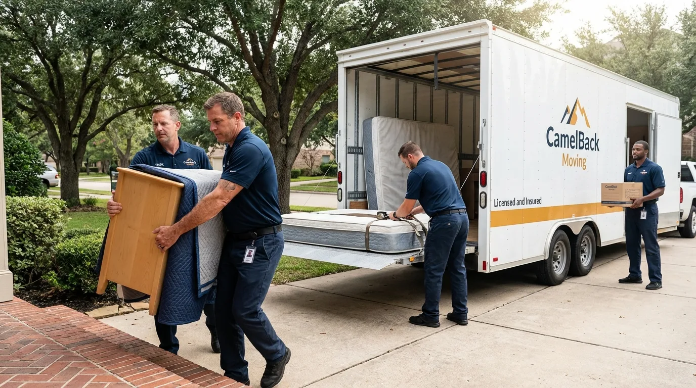 Crew loading residential truck for cross-state move from Willard, MO